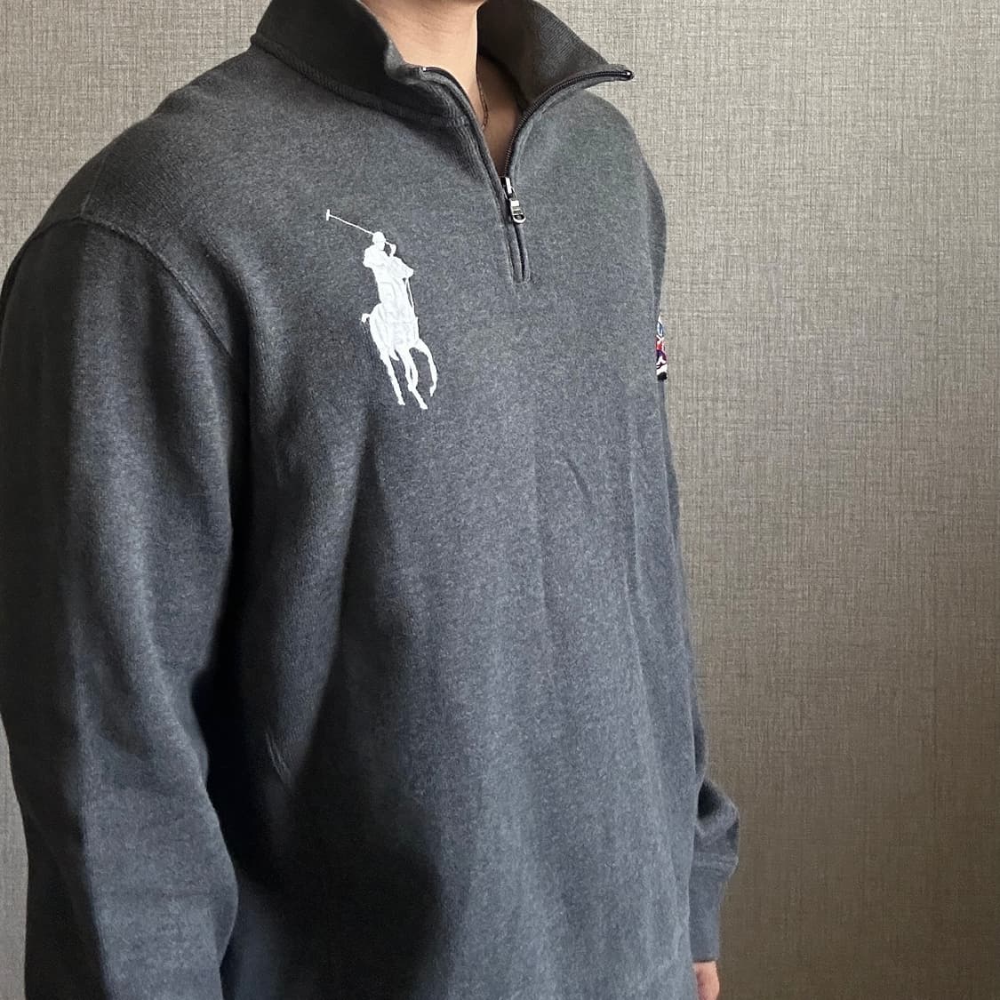 폴로 랄프로렌 빅포니 그레이 반집업 니트 상품이미지3
