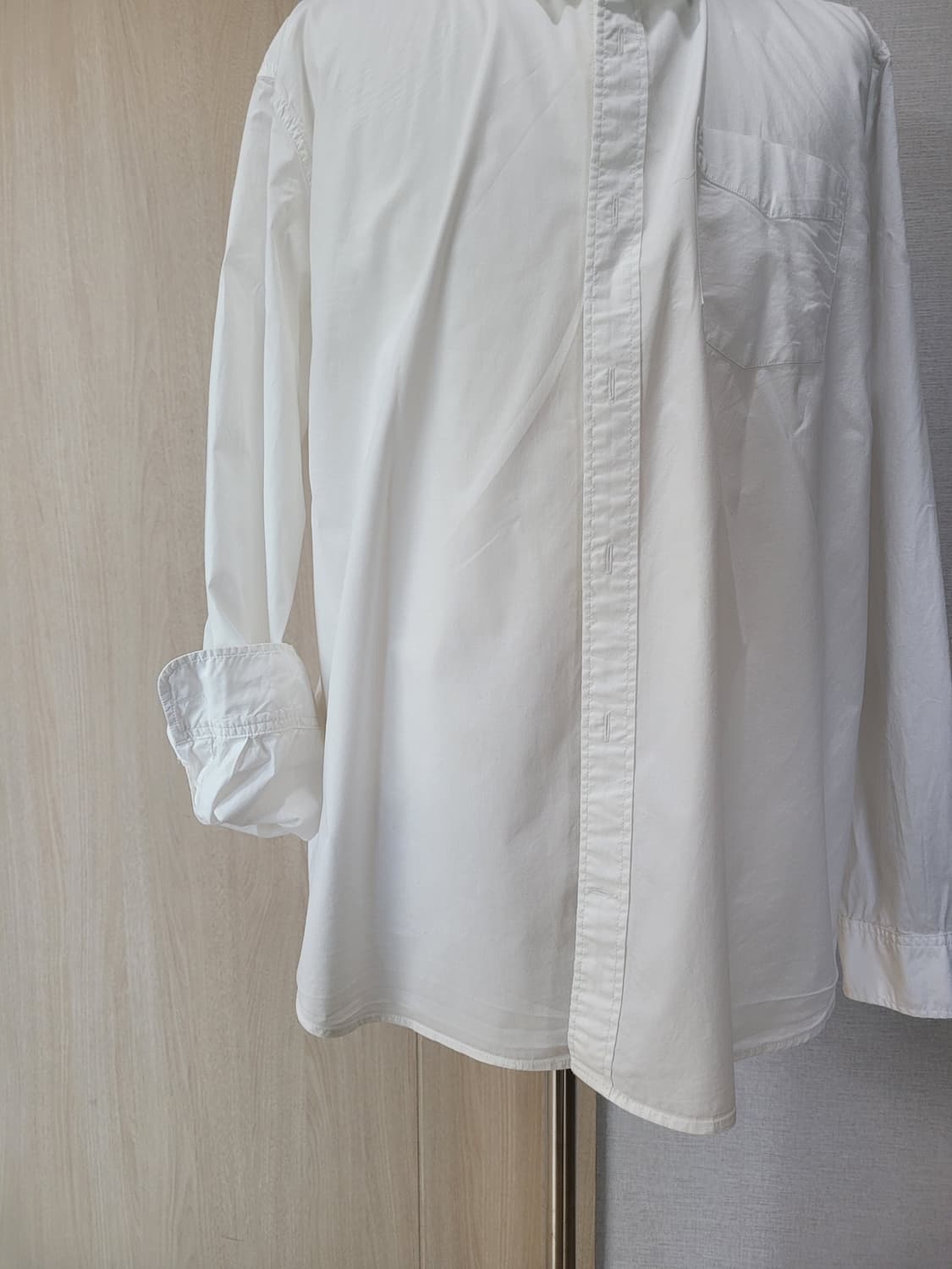 갭 GAP 남자 스탠다드 핏 스트레치 셔츠 105 화이트 상품이미지4