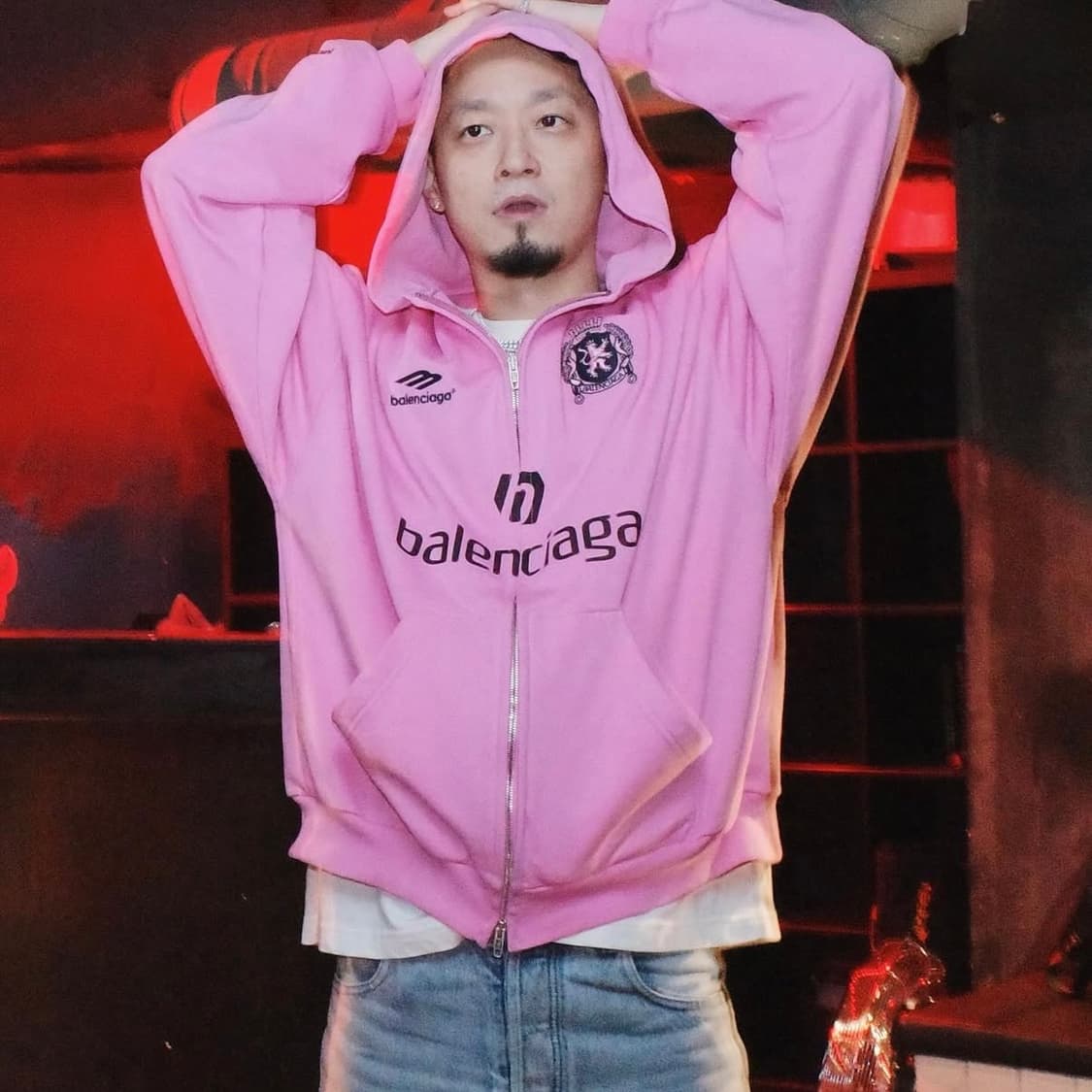 [S+급/L] 23FW 발렌시아가 사커 시리즈 후드집업 핑크 상품이미지7