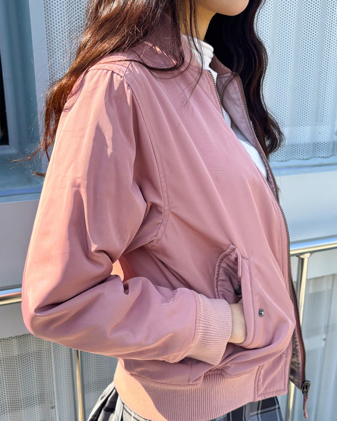 일본빈티지 핑크 블루종 점퍼 상품이미지2