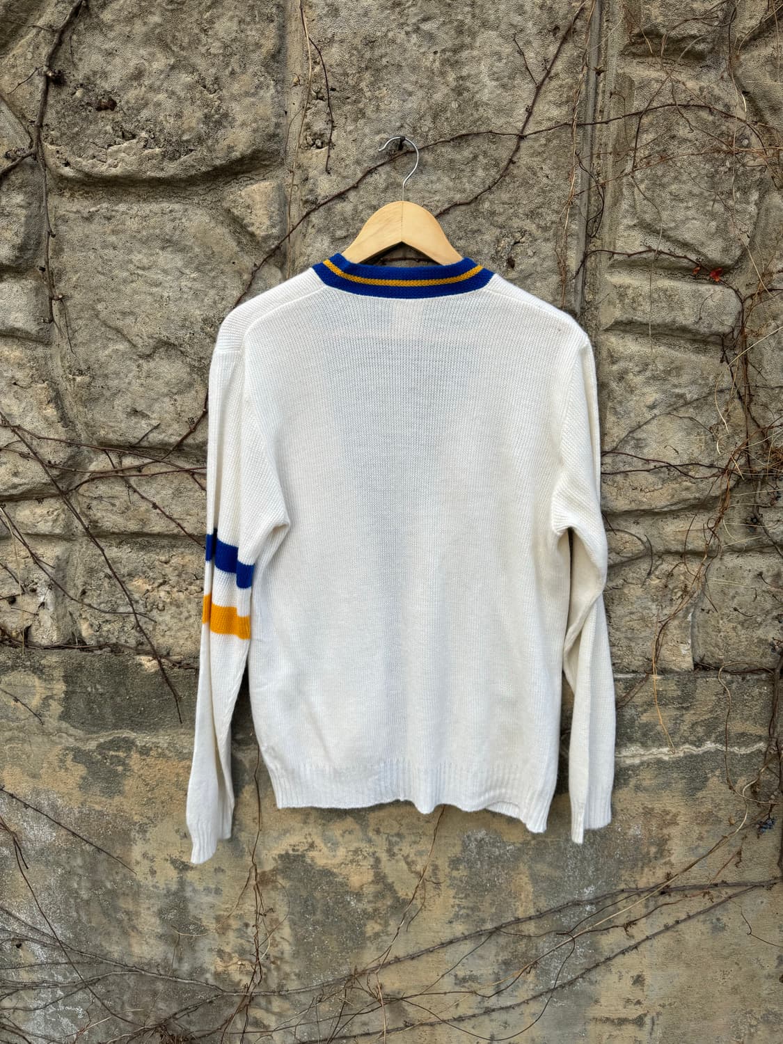 빈티지 캐나다 메이드 아크릴 니트 가디건 화이트 상품이미지2