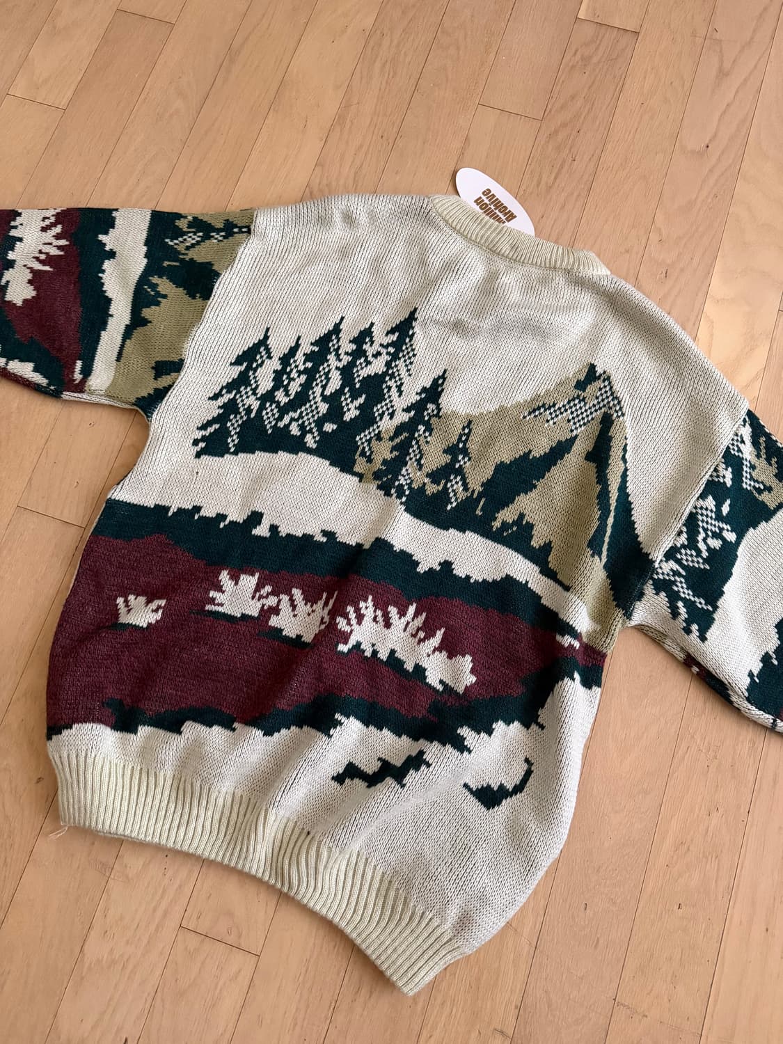 [미착용] 귀여운 빈티지 자수 니트 - 정가 35,000원 상품이미지4