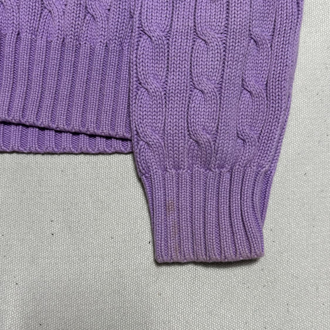 L 폴로랄프로렌 옐로우 포니 브이넥 케이블 니트 상품이미지7