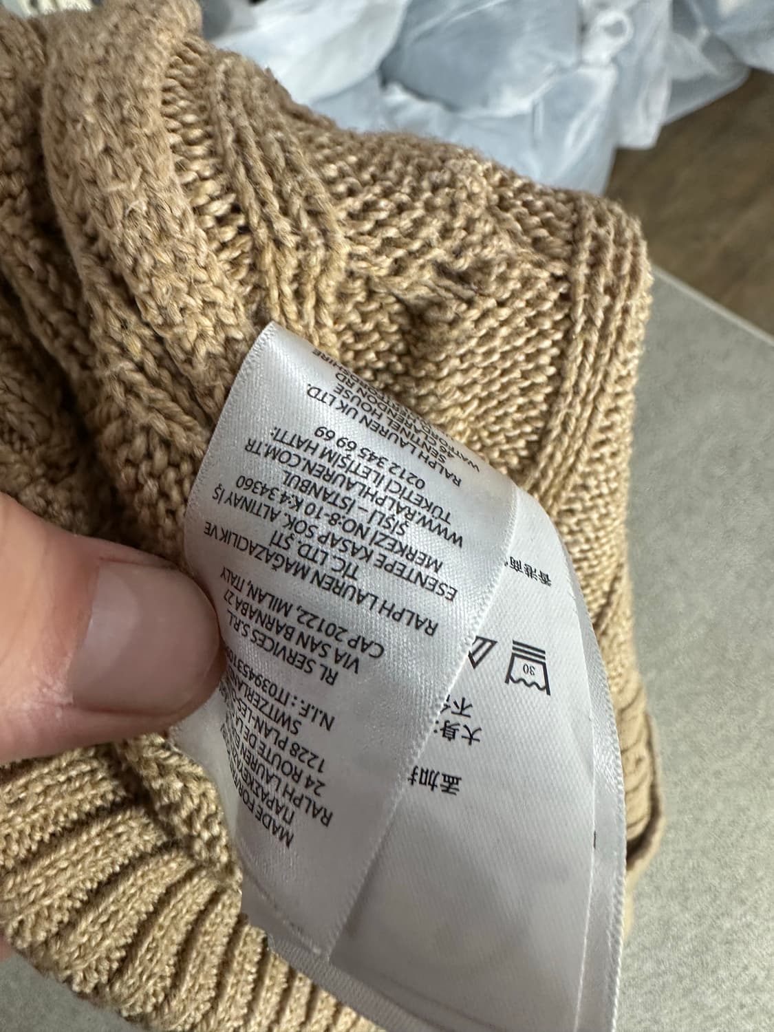 폴로 랄프로렌 케이블 하프집업 니트 베이지 상품이미지3