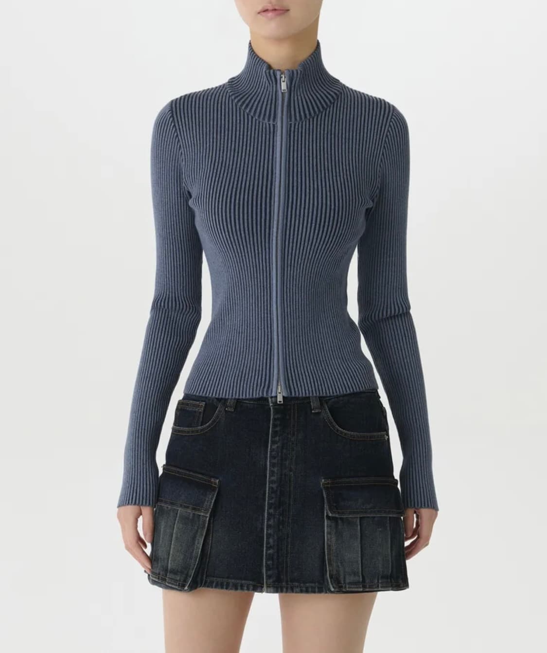 무탠다드 우먼 슬림 니트 집업 상품이미지4