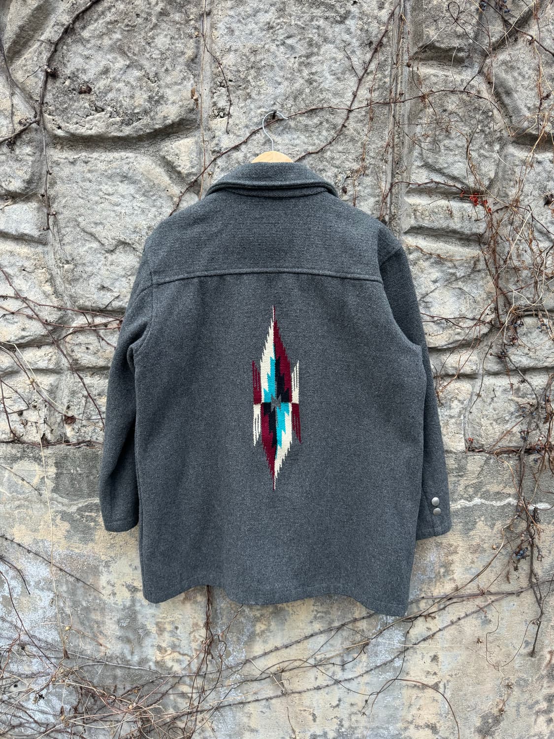 옥토퍼스 아미 나바호 패턴 오르테가 스타일 치마요 자켓 그레이 L 상품이미지2