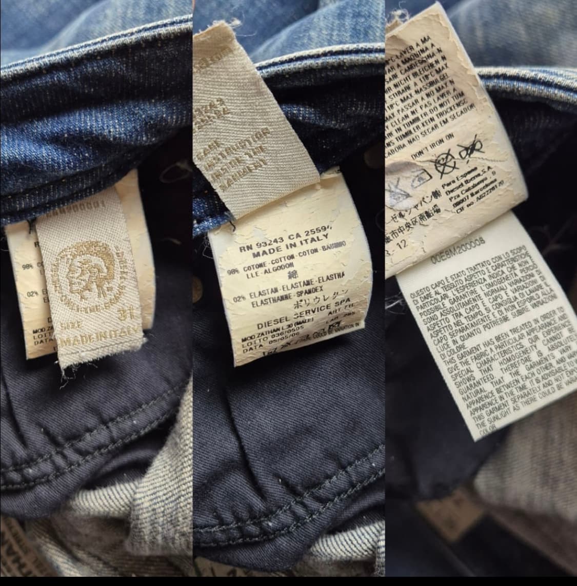 디젤zathan 워싱 부츠컷 데님팬츠 31인치 상품이미지7