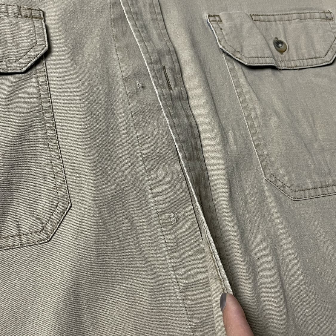 WRANGLER 랭글러 빈티지 베이지 플랩포켓 반팔 셔츠 A00759 상품이미지4