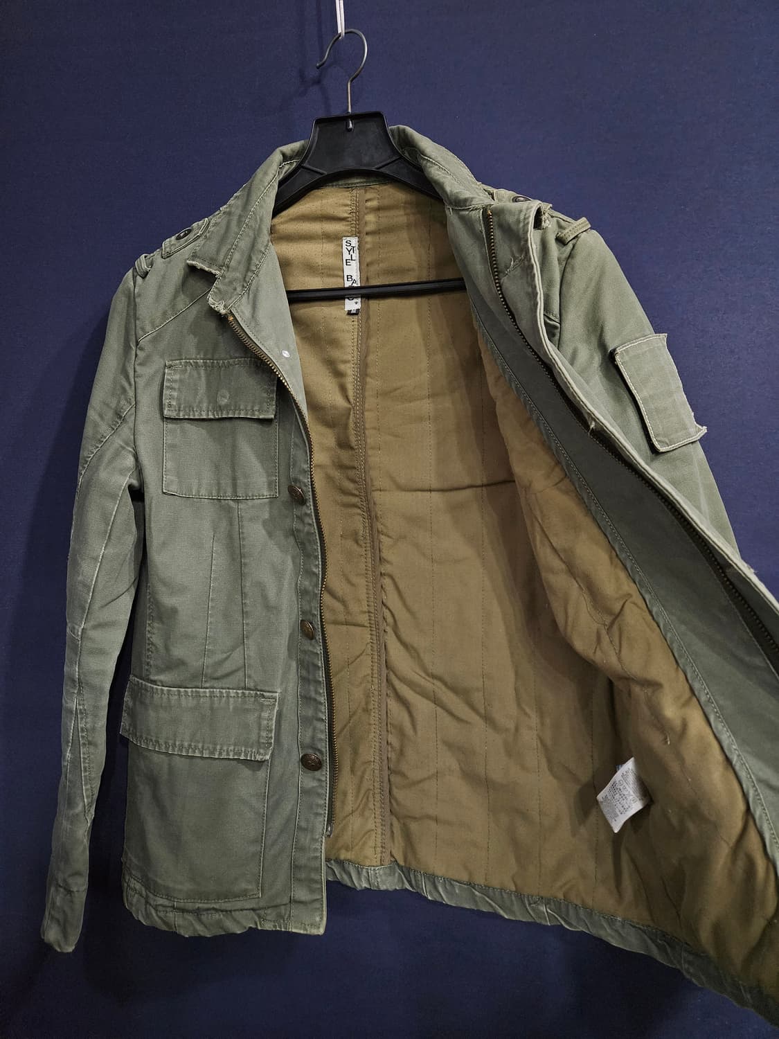 STYLE BASIC 카키 남성 슬림핏 95 밀리터리 야상자켓  상품이미지8