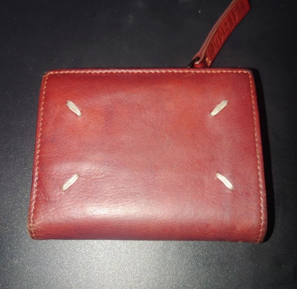 Maison Margiela 마르지엘라 스티치로고 레더 반지갑 레드 상품이미지1