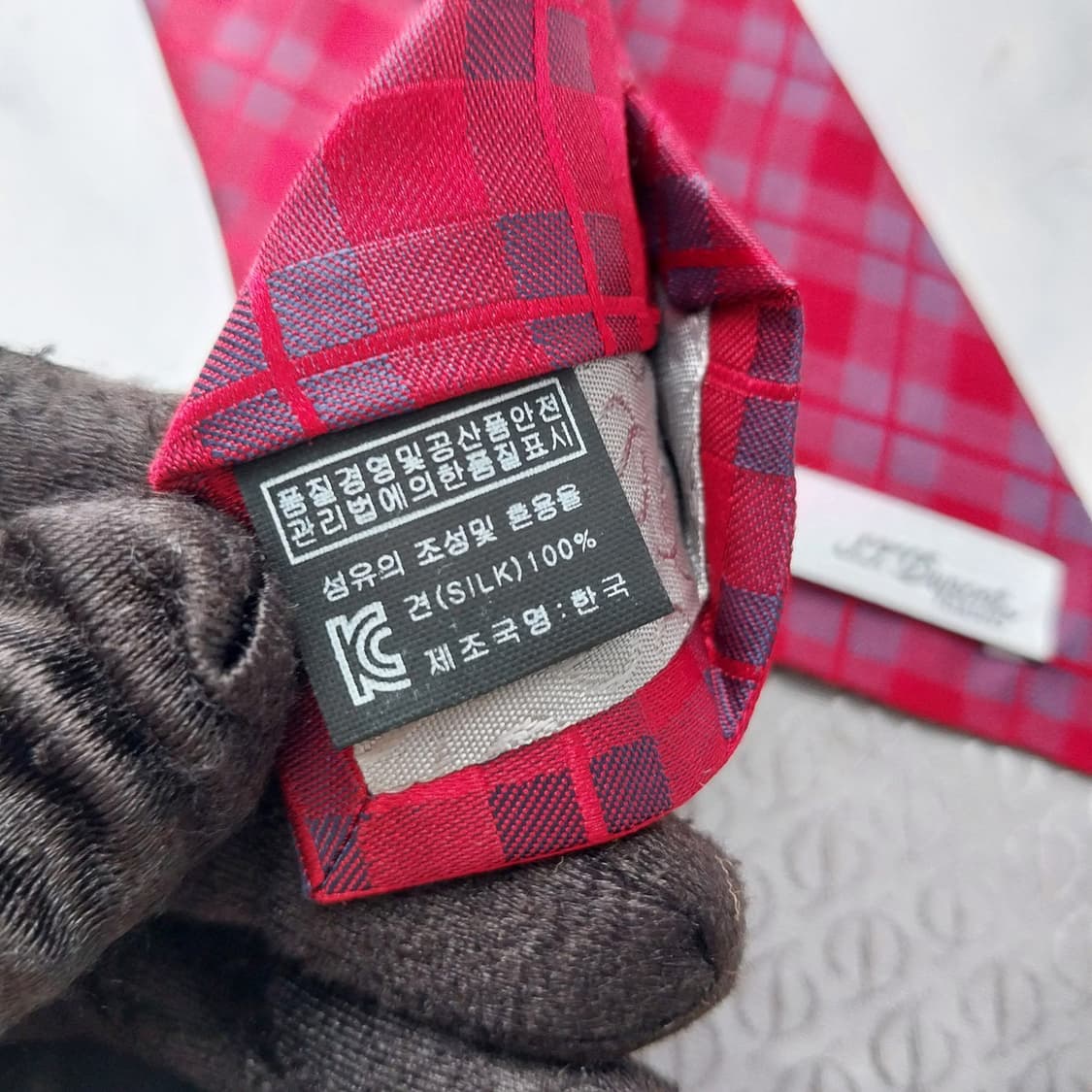 에스.티. 듀퐁 실크 체크 패턴 넥타이 8.1cm A+~A등급 K2335 상품이미지10