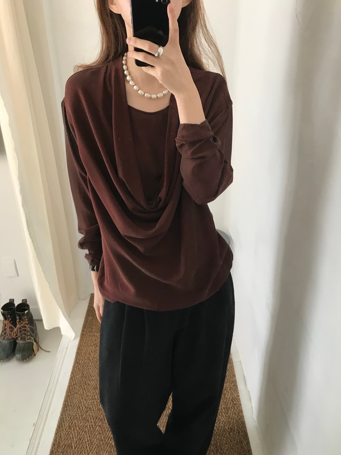 drape silk blouse 상품이미지4