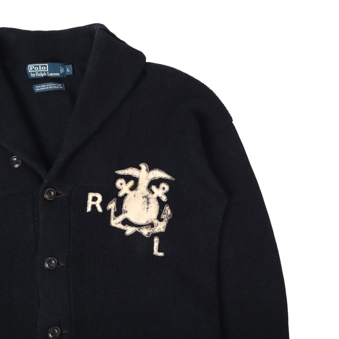 폴로 랄프로렌 RL 린넨 코튼 숄카라 니트 가디건 상품이미지3