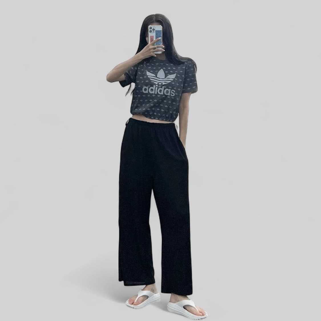 (WOMEN M)아디다스 크롭 반팔-Y294 상품이미지2