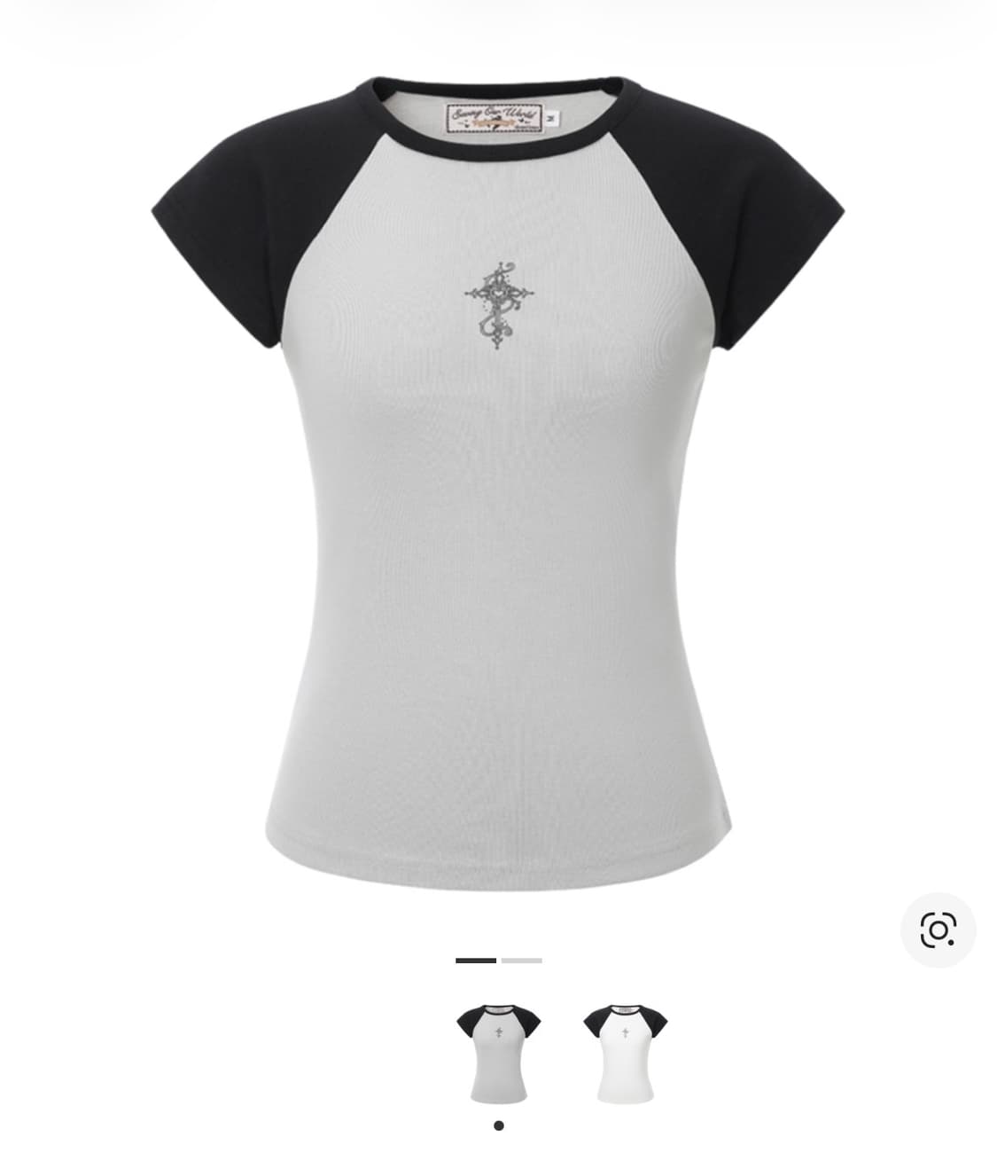 쓰리타임즈 하트크로스 티셔츠 그레이 상품이미지1