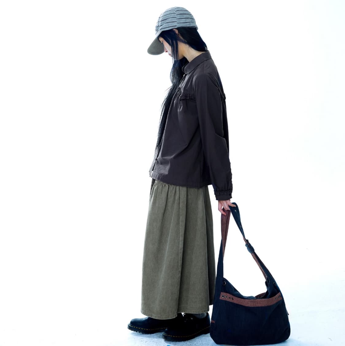 [2] 코이세이오 퍼피 코튼 스커트 브라운 상품이미지4