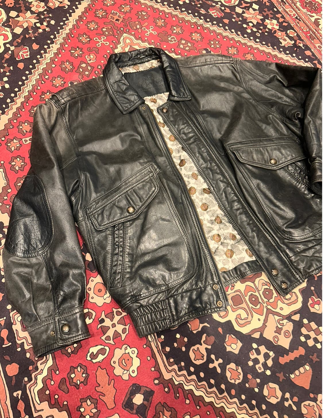 ( L-XL ) 가죽자켓 빈티비가죽 소가죽 밀리터리 워크웨어 봄버자켓 상품이미지5