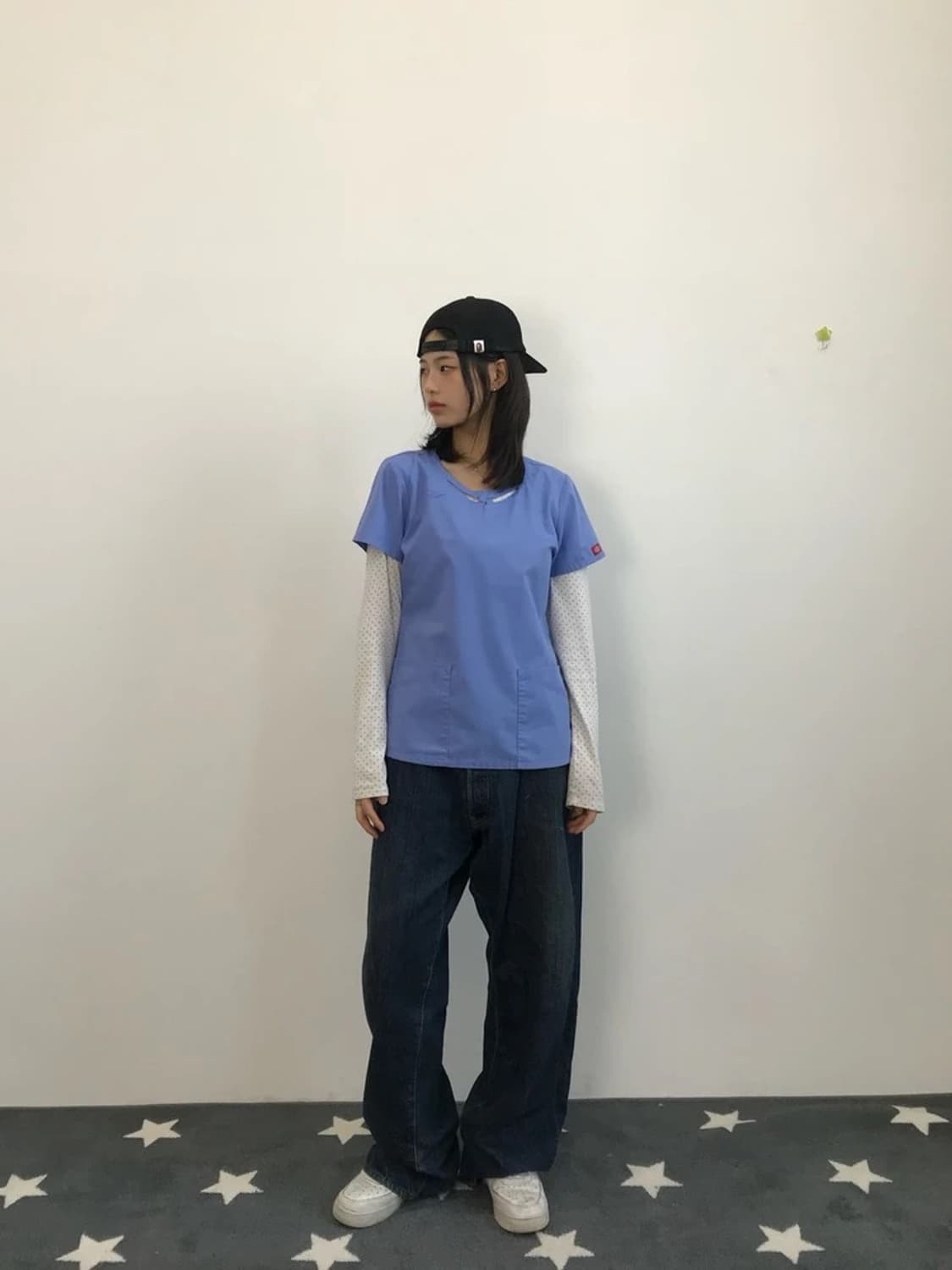 Dickies Blue Scrub Top Medical Shirt 상품이미지1