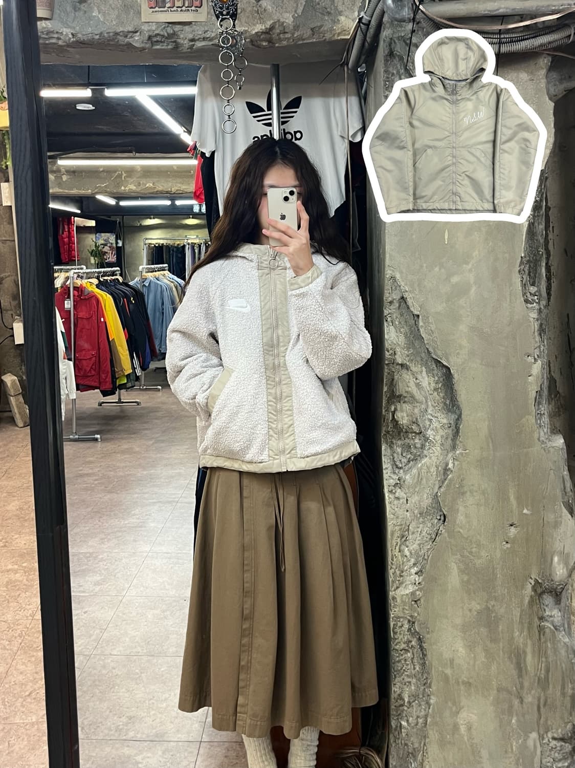 나이키 리버시블 후드 자켓 베이지 90 #csz2339 상품이미지1