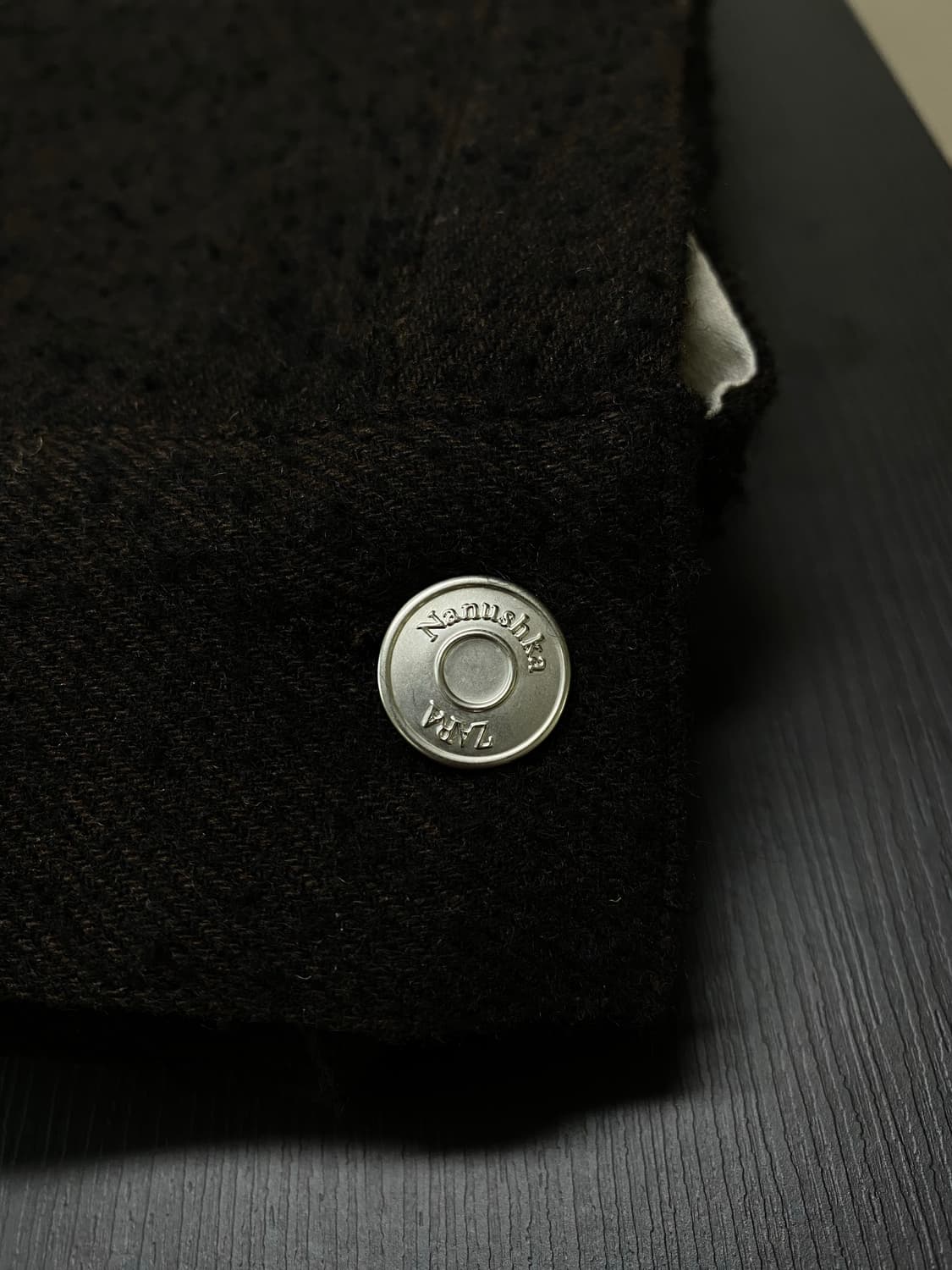 자라 nanushka 울 블렌드 브라운 셔츠 자켓 나누시카 상품이미지3