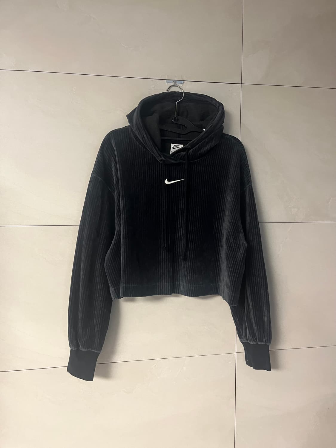 나이키 스우시 벨벳 벨루어 코듀로이 크롭 후드티 [M] 상품이미지2