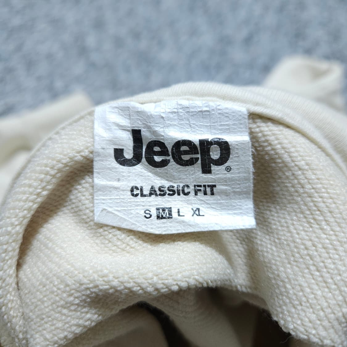 Jeep) M 남자 클래식핏 아이보리 후드티셔츠 / 왕눈이샵 상품이미지8