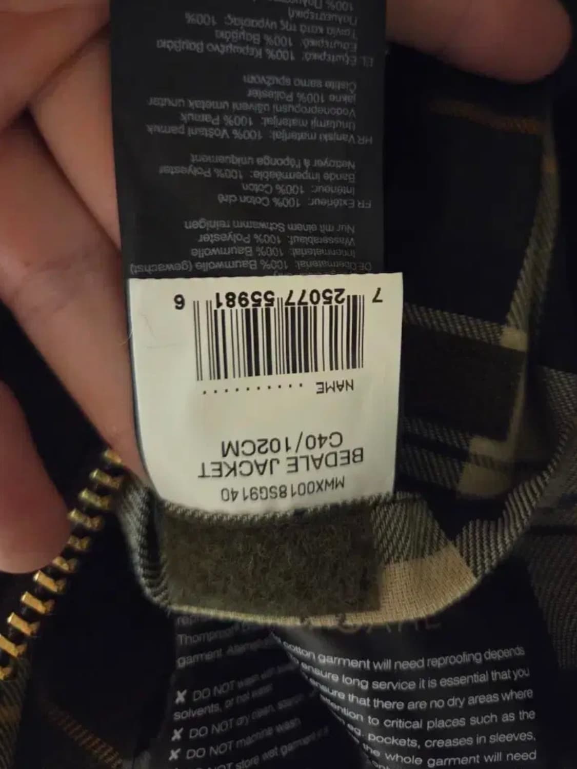 [A급] 바버 비데일 자켓 세이지 40 상품이미지4