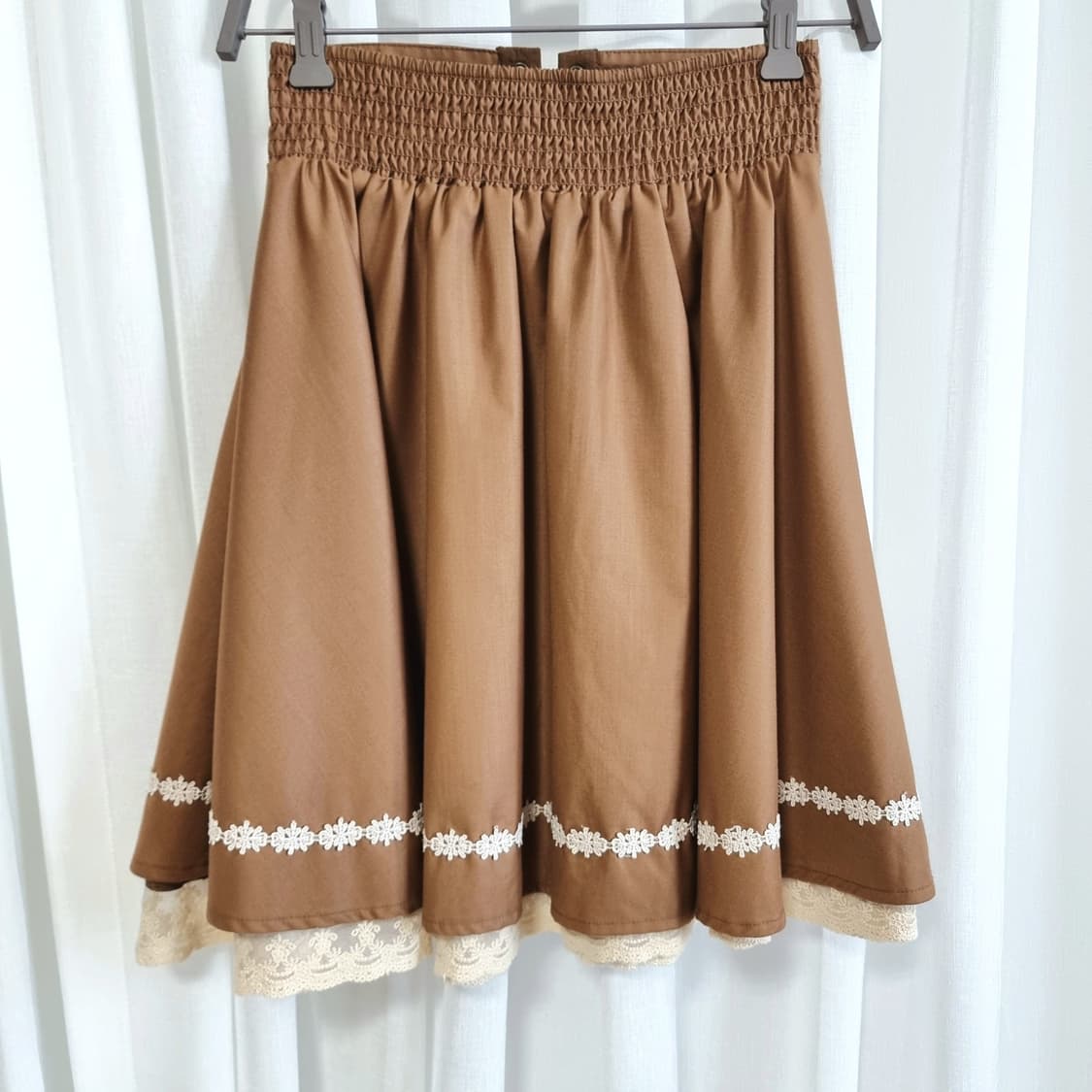 ARROW 애로우 코르셋 레이스 밴딩스커트 밀크초코 (M) 미시착새상품 상품이미지4