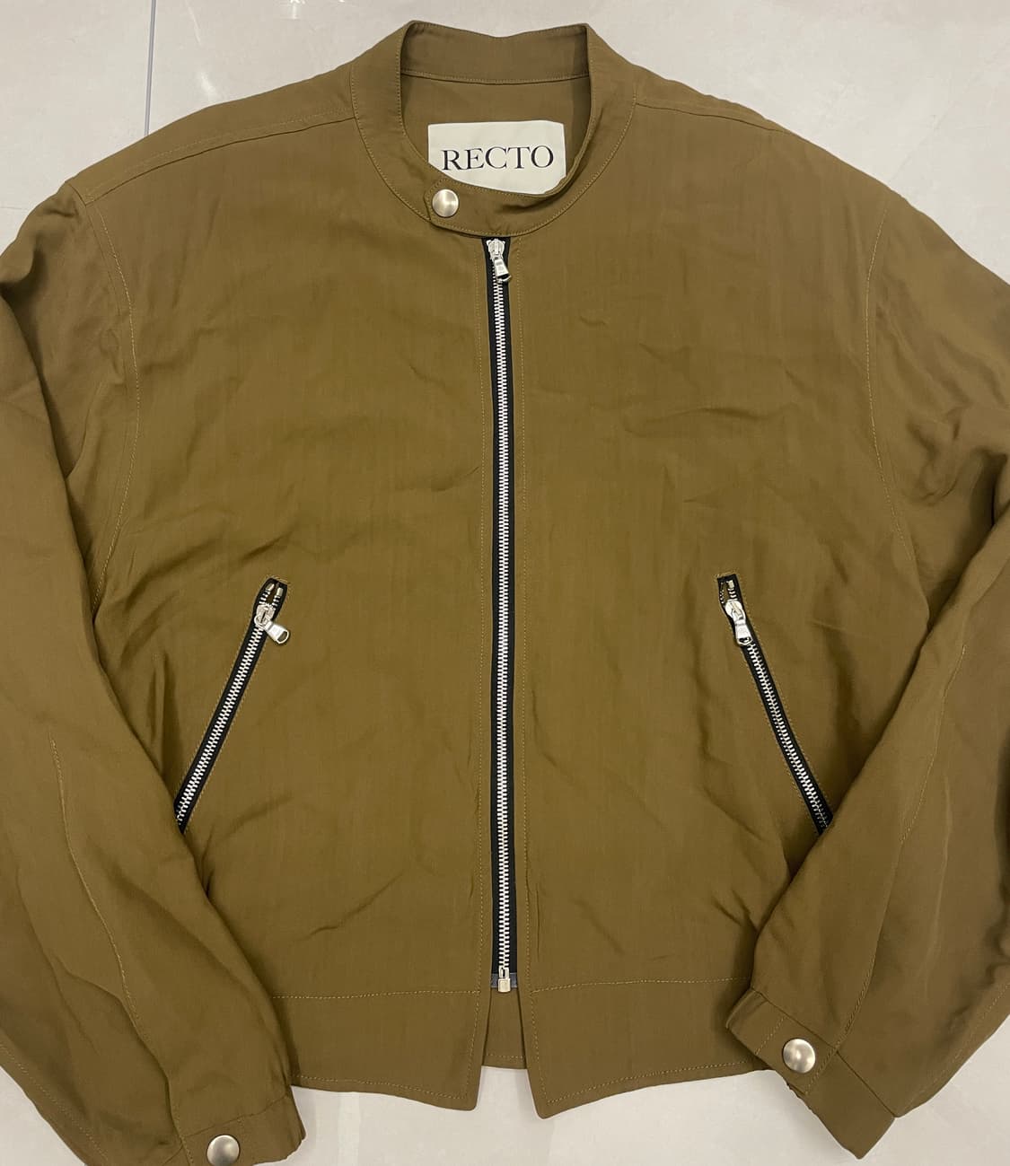 렉토 24SS 카소토 비스코스 볼링 점퍼 카키 브라운 M  상품이미지4