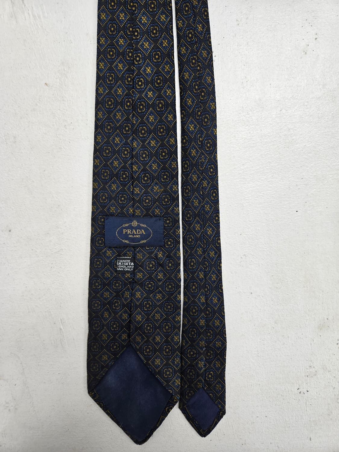 프라다 블루/골드 패턴 넥타이 상품이미지2