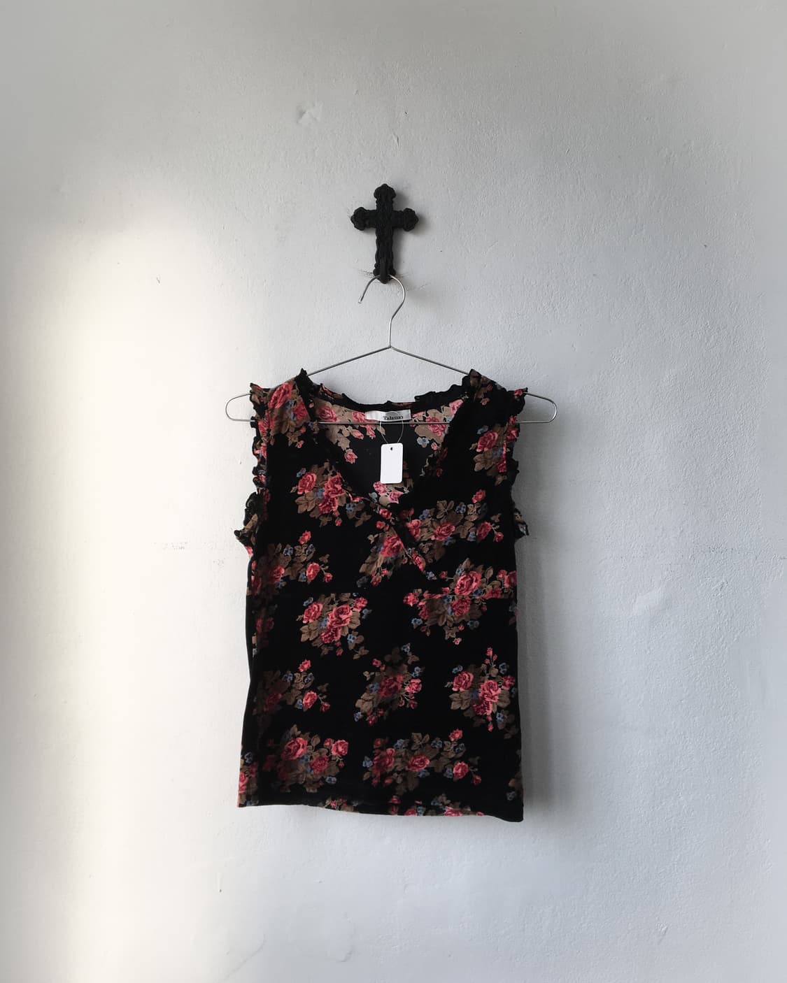 Flower pattern velvet sleeveless 상품이미지2