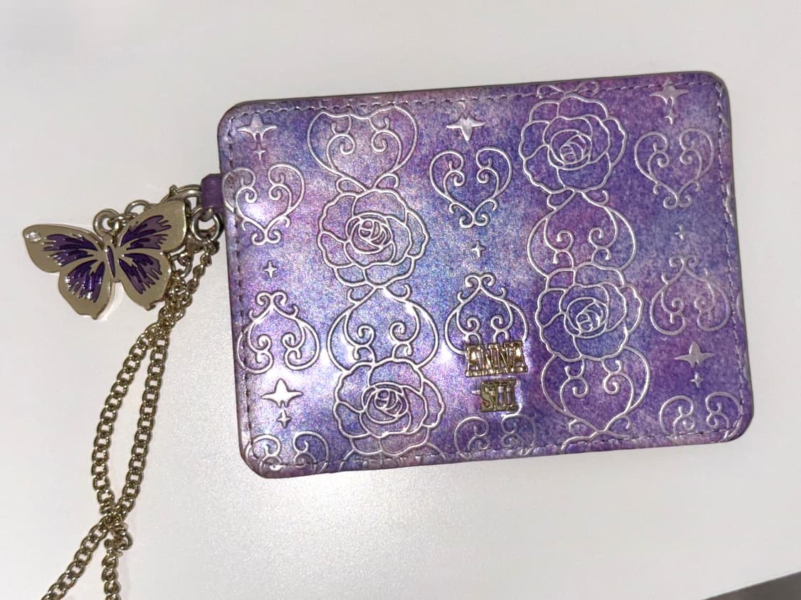 안나수이 빈티지 보라 나비 카드 지갑 상품이미지1