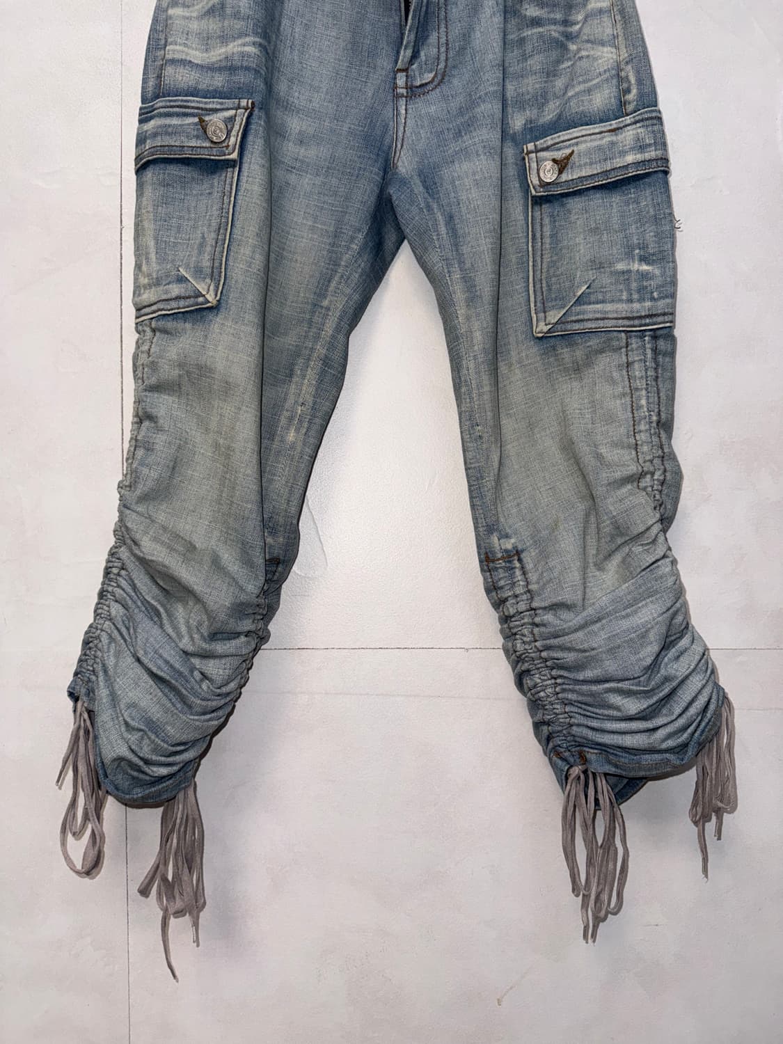 Washing denim shirring capri pants  상품이미지4