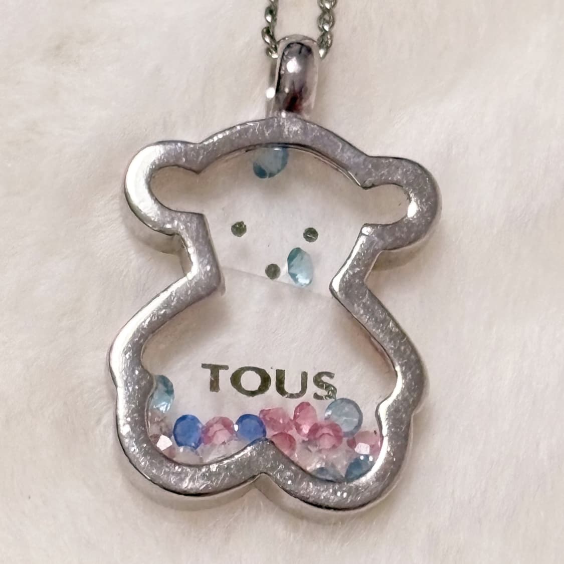 (이체시에눌) Tous 토스 곰돌이 샤카샤카 비즈 레이어드 실버 목걸이  상품이미지2