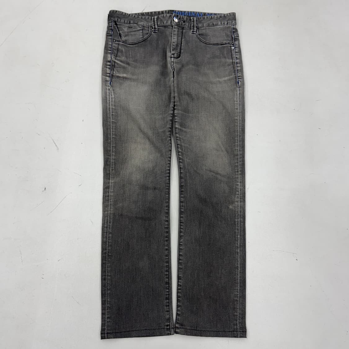 DOHC 빈티지 흑청 워싱 새깅 데님팬츠 상품이미지2