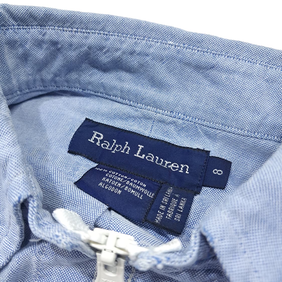 CL907 FREE 폴로 90s 클래식 블루 리메이크 크롭 셔츠 상품이미지3
