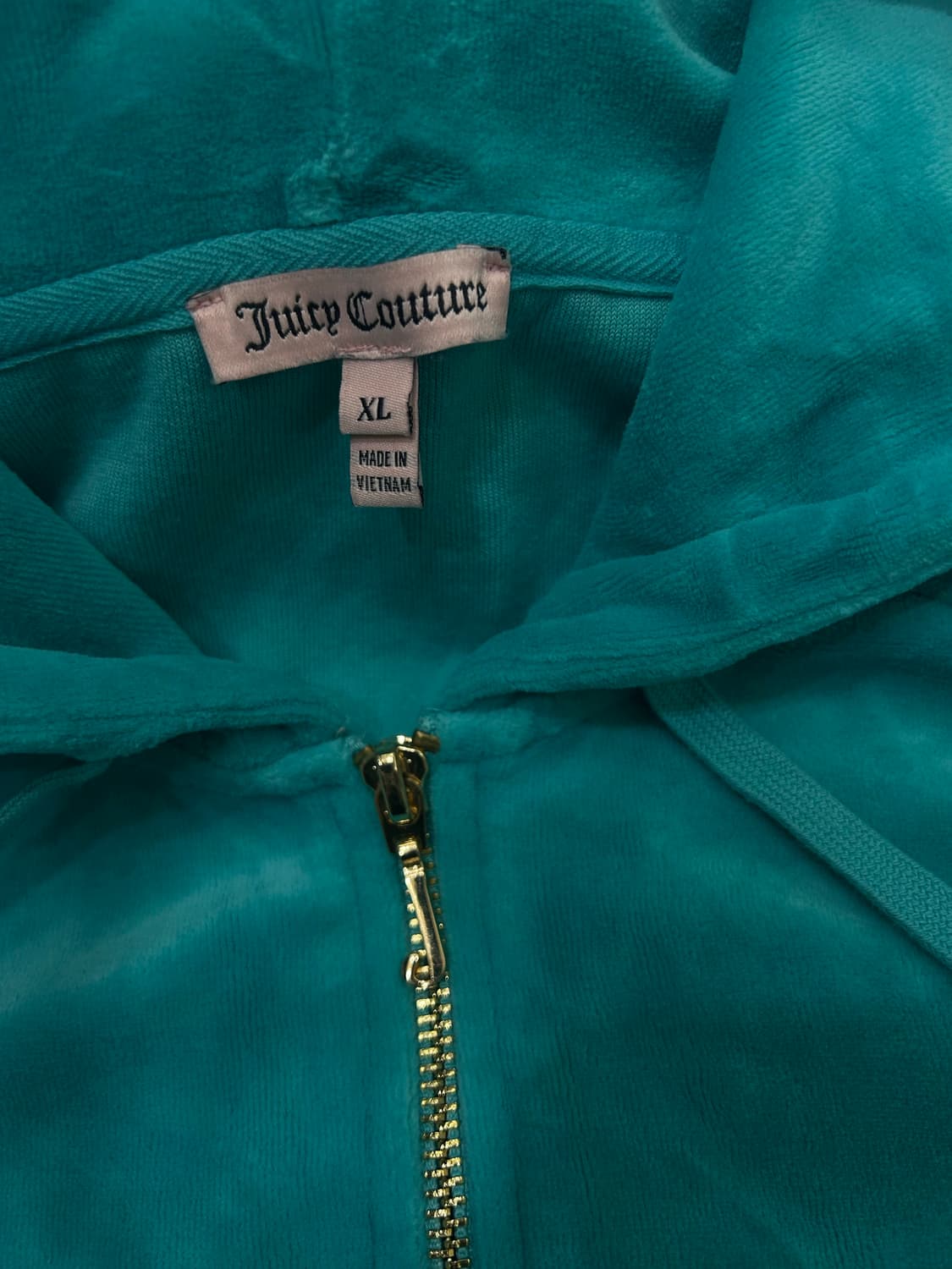 [2XL]쥬시꾸뛰르 벨루어 큐빅 후드집업/아쿠아 상품이미지5