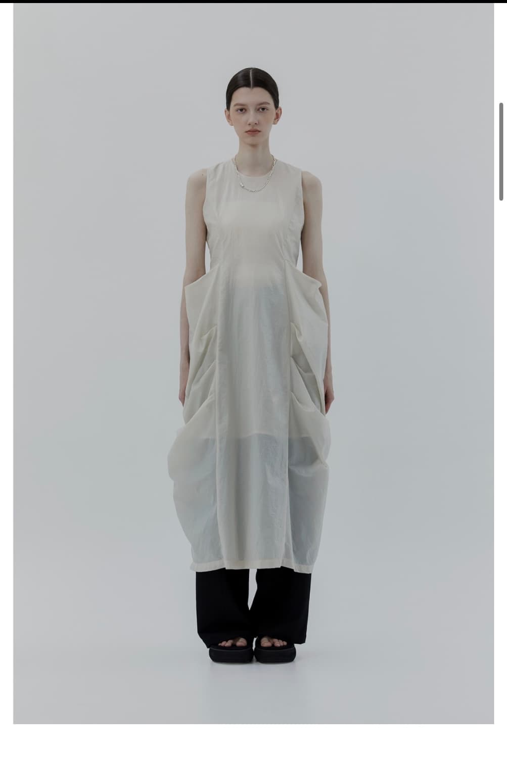 새상품)트리밍버드 드레이프 포켓 슬리브리스 드레스 원피스 상품이미지1