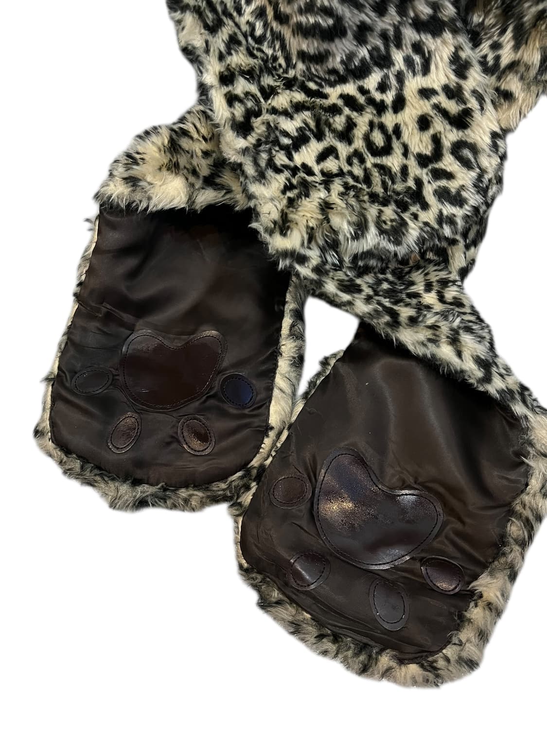 JPN 레오파드 플리스 모자 머플러 상품이미지2