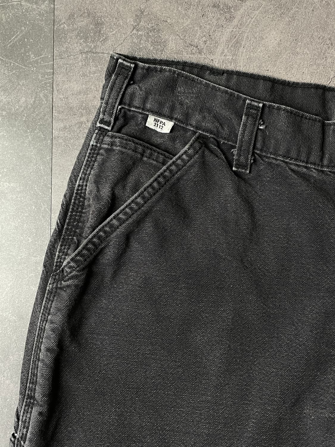 CARHARTT 칼하트 빈티지 차콜블랙 싱글니 워크팬츠 상품이미지4