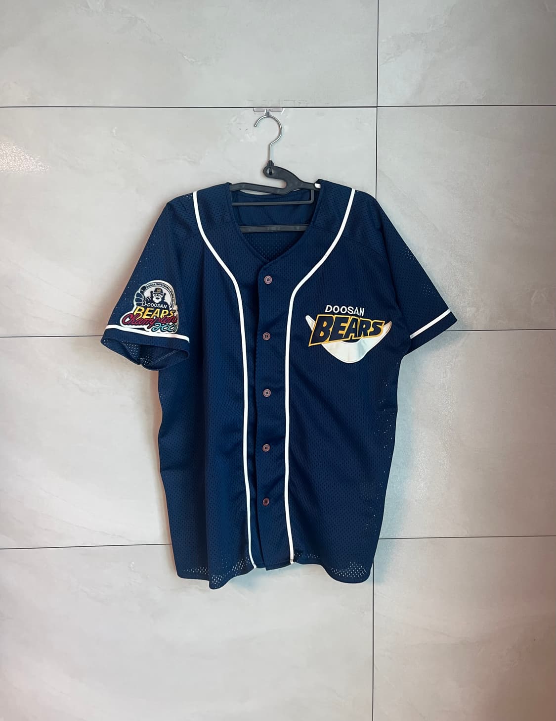 2001 두산베어스 한국시리즈 우승 원정 반달 노마킹 유니폼 (95) 상품이미지2
