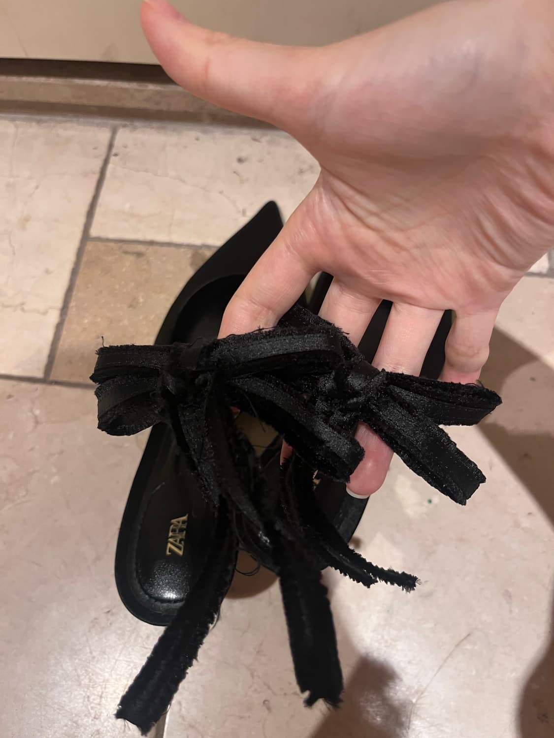 자라 새틴 리본 스트랩 스텔레토 힐 37 상품이미지2