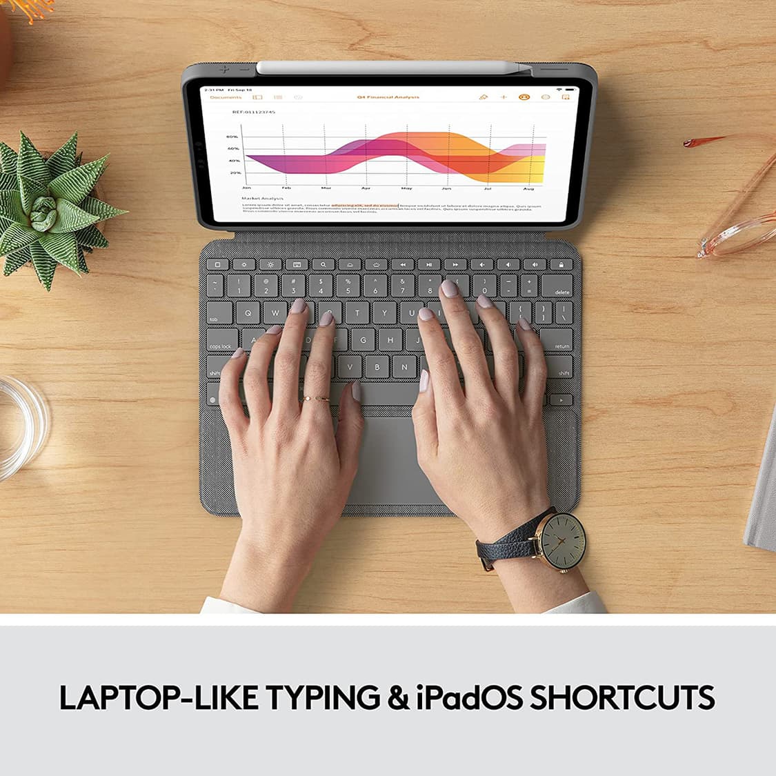 로지텍 콤보터치 아이패드에어4 5세대 전용 11 M2 M3 키보드케이스/ 상품이미지10