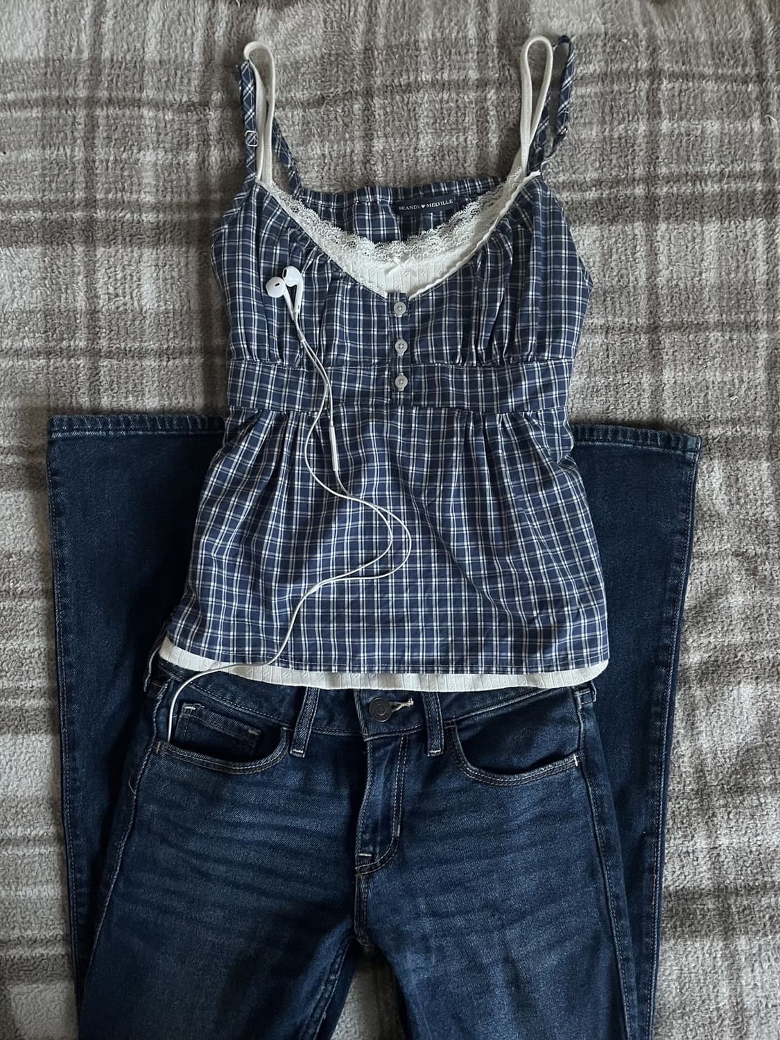 Brandy melville 체크 나시 탑 상품이미지2