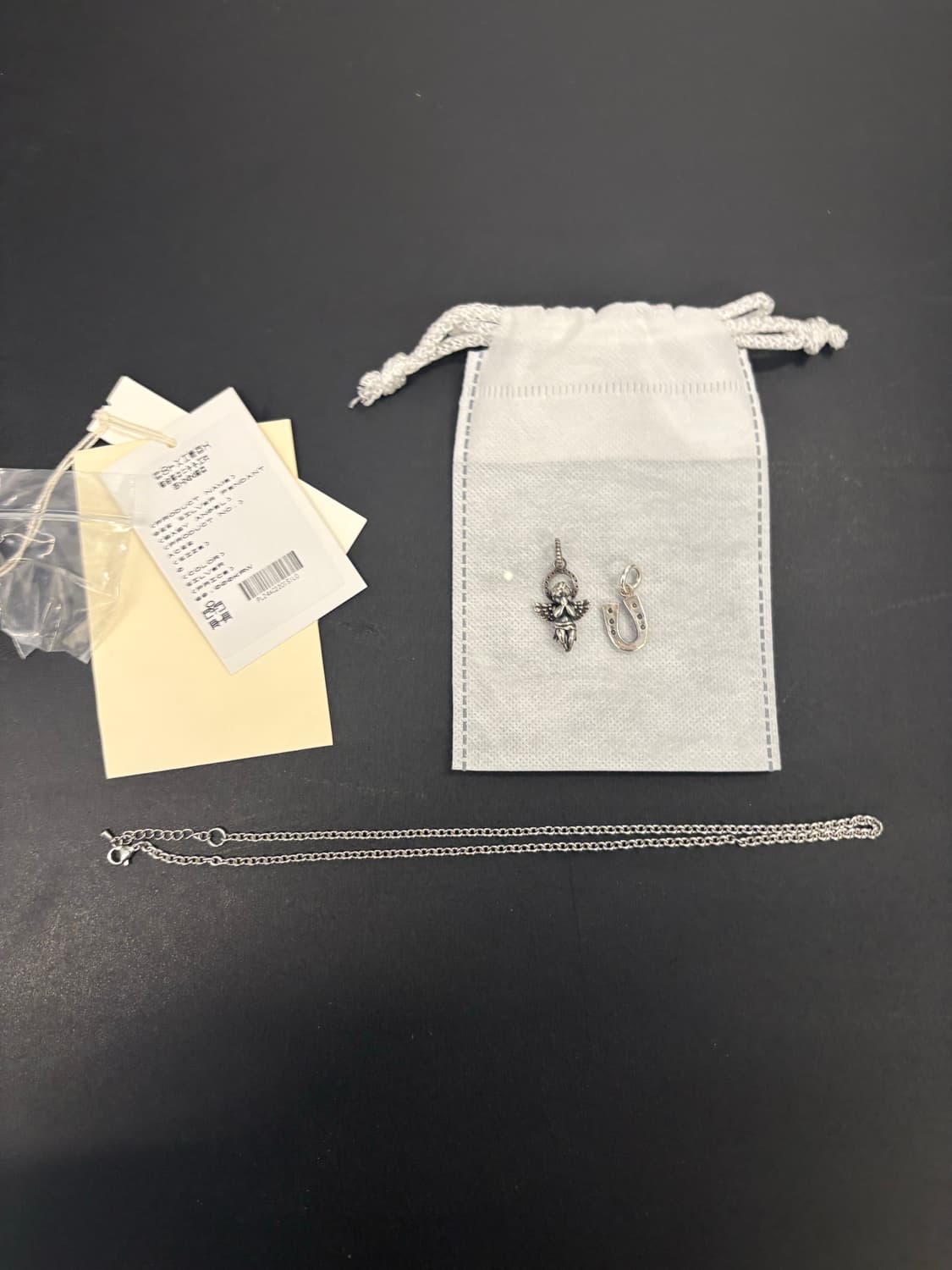 폴리테루 베이비엔젤 펜던트+ 삼오세공 말발굽 펜던트 + 체인 상품이미지1