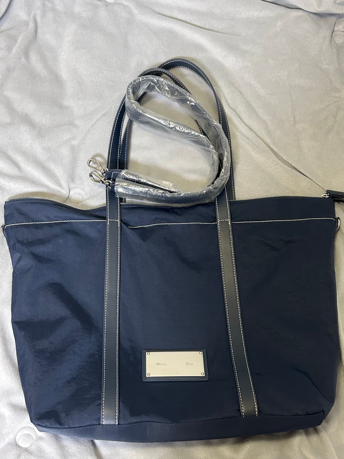 마뗑킴 패브릭 뉴 쇼퍼백 네이비 보부상백 상품이미지2