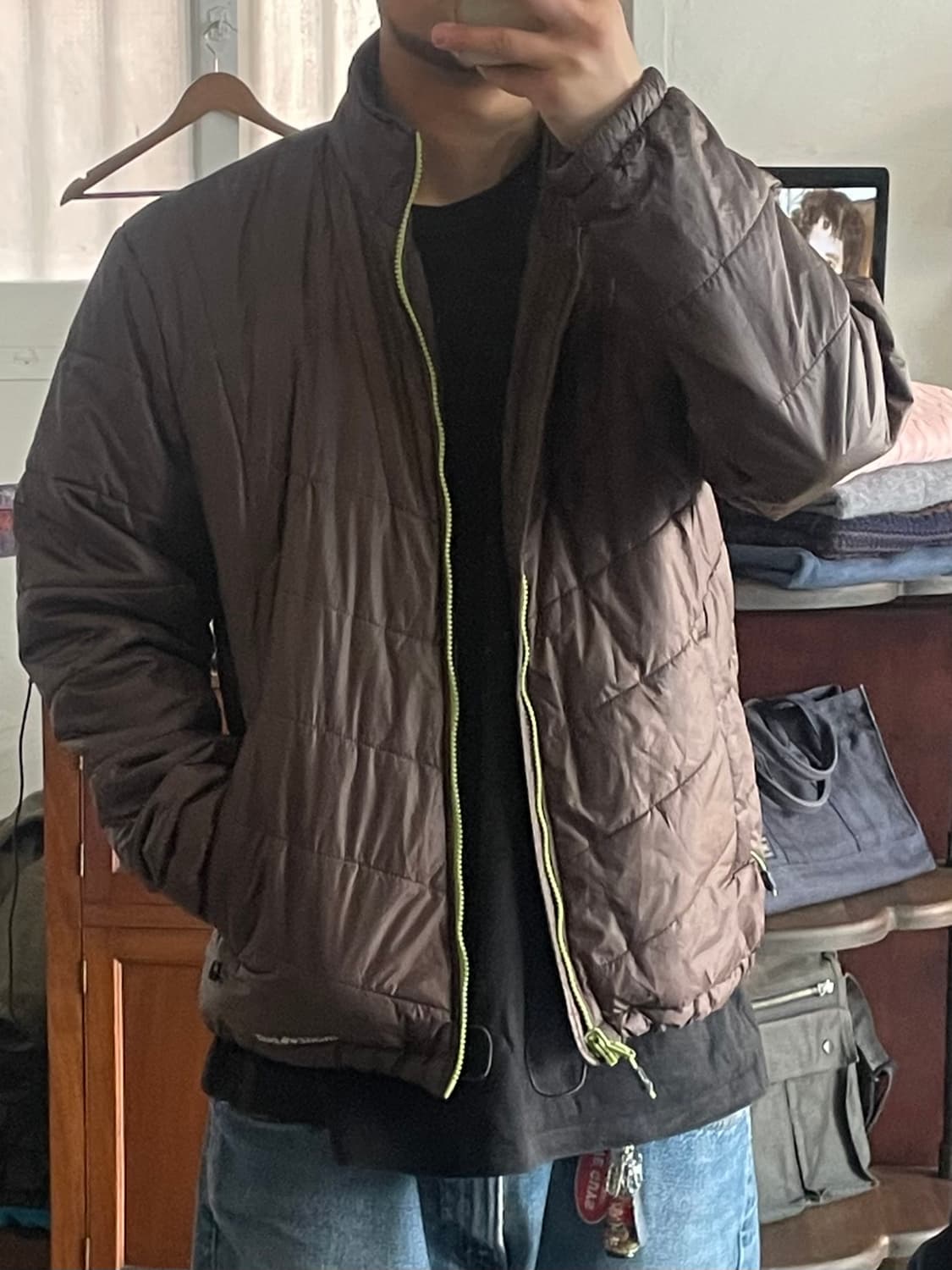 몽벨 경량 패딩 브라운 XL 상품이미지2