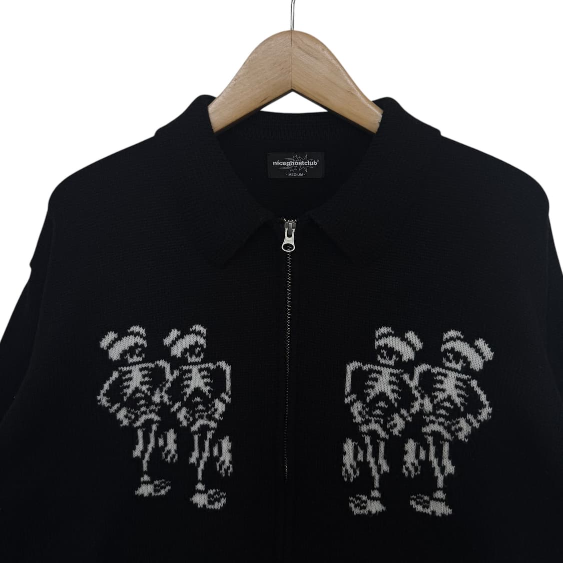 나이스고스트클럽 댄싱 스켈레톤 니트집업 상품이미지2