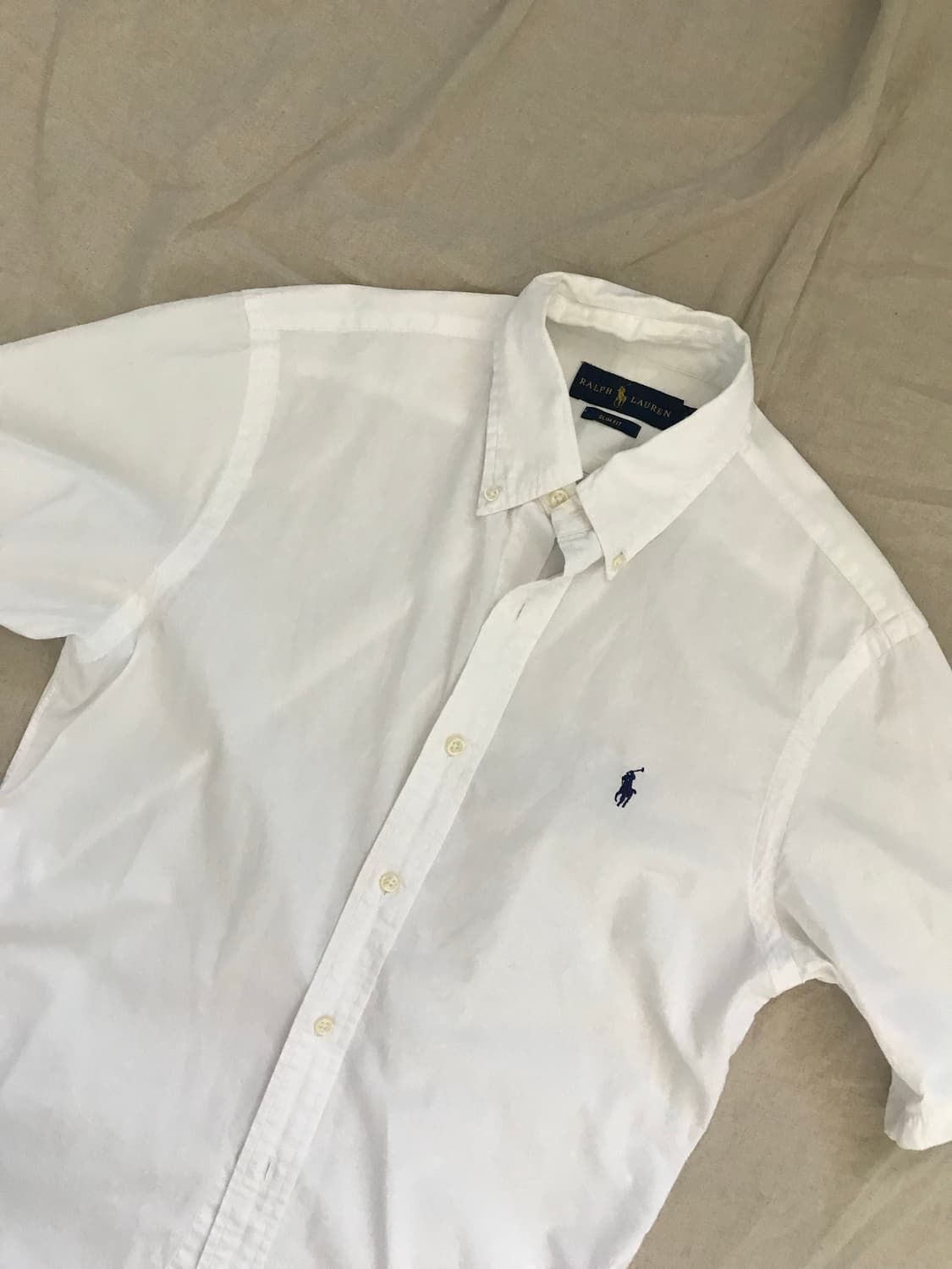 폴로 랄프로렌 포니로고 슬림핏 화이트 반팔 셔츠 상품이미지7