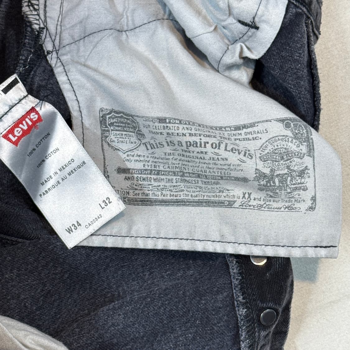 30inch) 리바이스 501 버튼플라이 데님 청바지 블랙진 상품이미지10